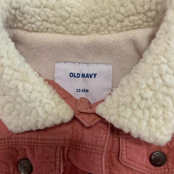 Old Navy Baby Pink Corduroy Coat with Fur Inside - Picture 2 of 5